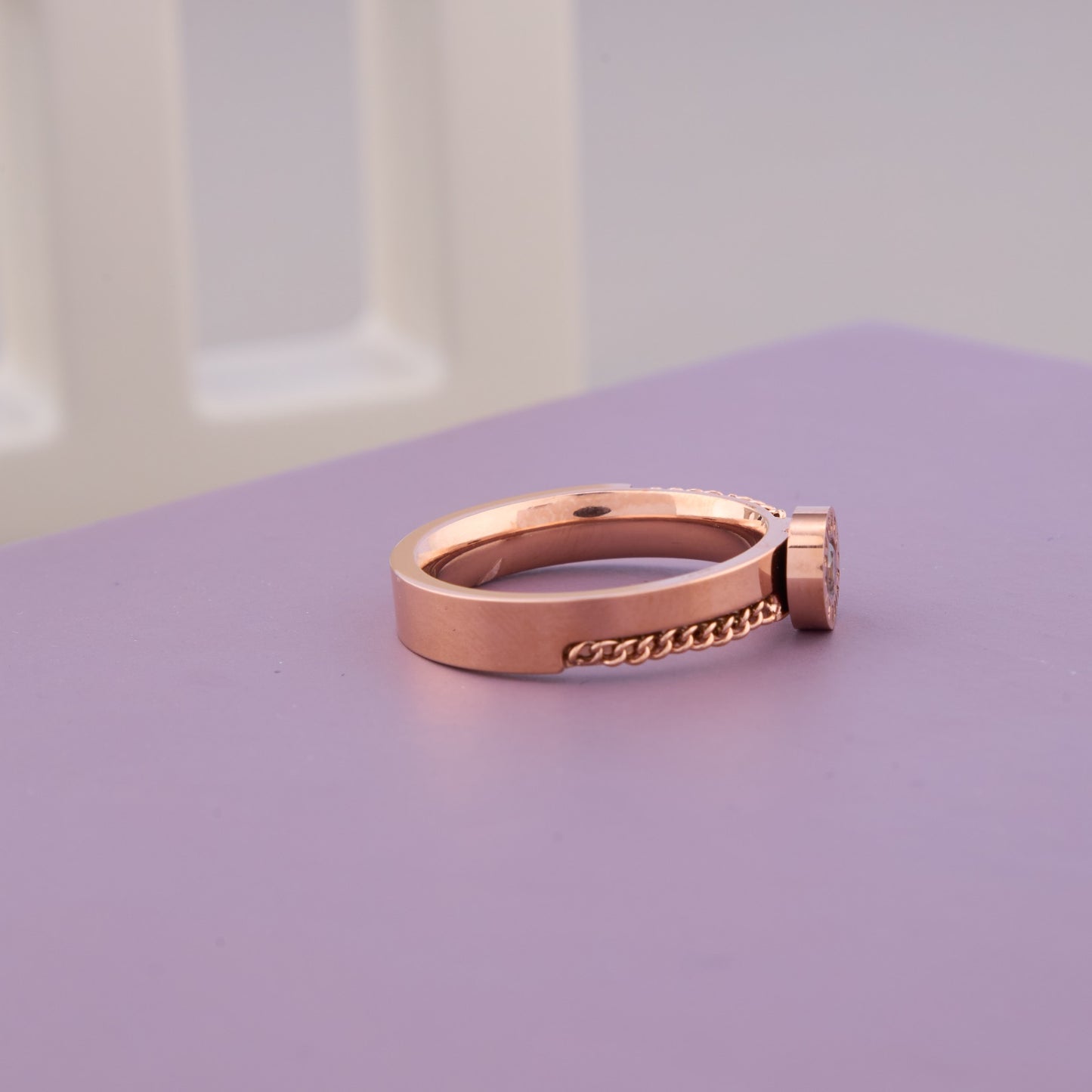 Rose Gold Chain Band Ring