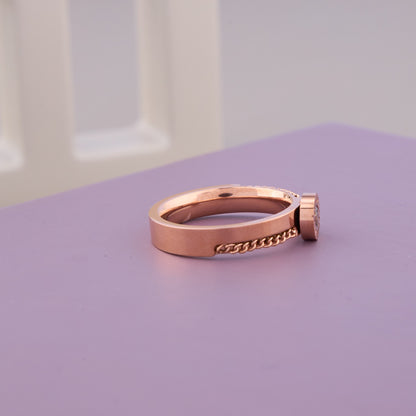 Rose Gold Chain Band Ring