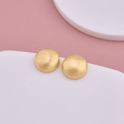 Brushed Gold Oval Stud Earrings