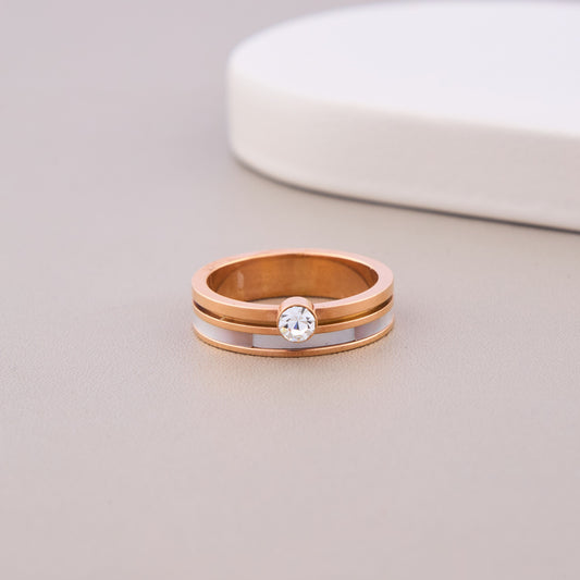 Rose Gold & Silver Accent Ring