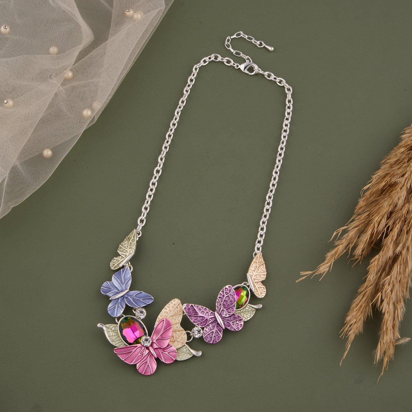 Necklace with Delicate Butterfly Designs