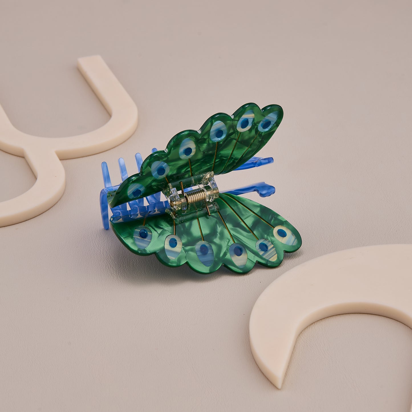 Peacock Design Hair Claw Clip