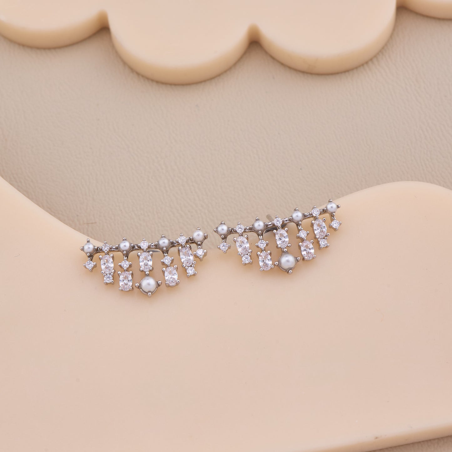 Crystal Cascade Stud Earrings