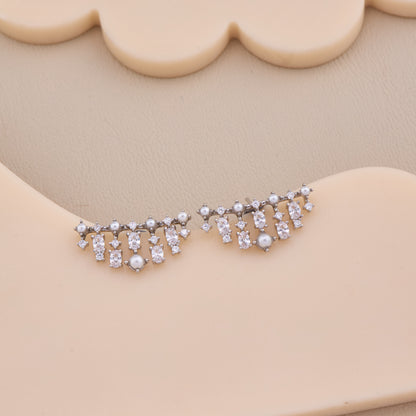 Crystal Cascade Stud Earrings