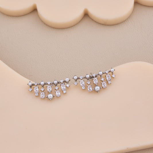 Crystal Cascade Stud Earrings