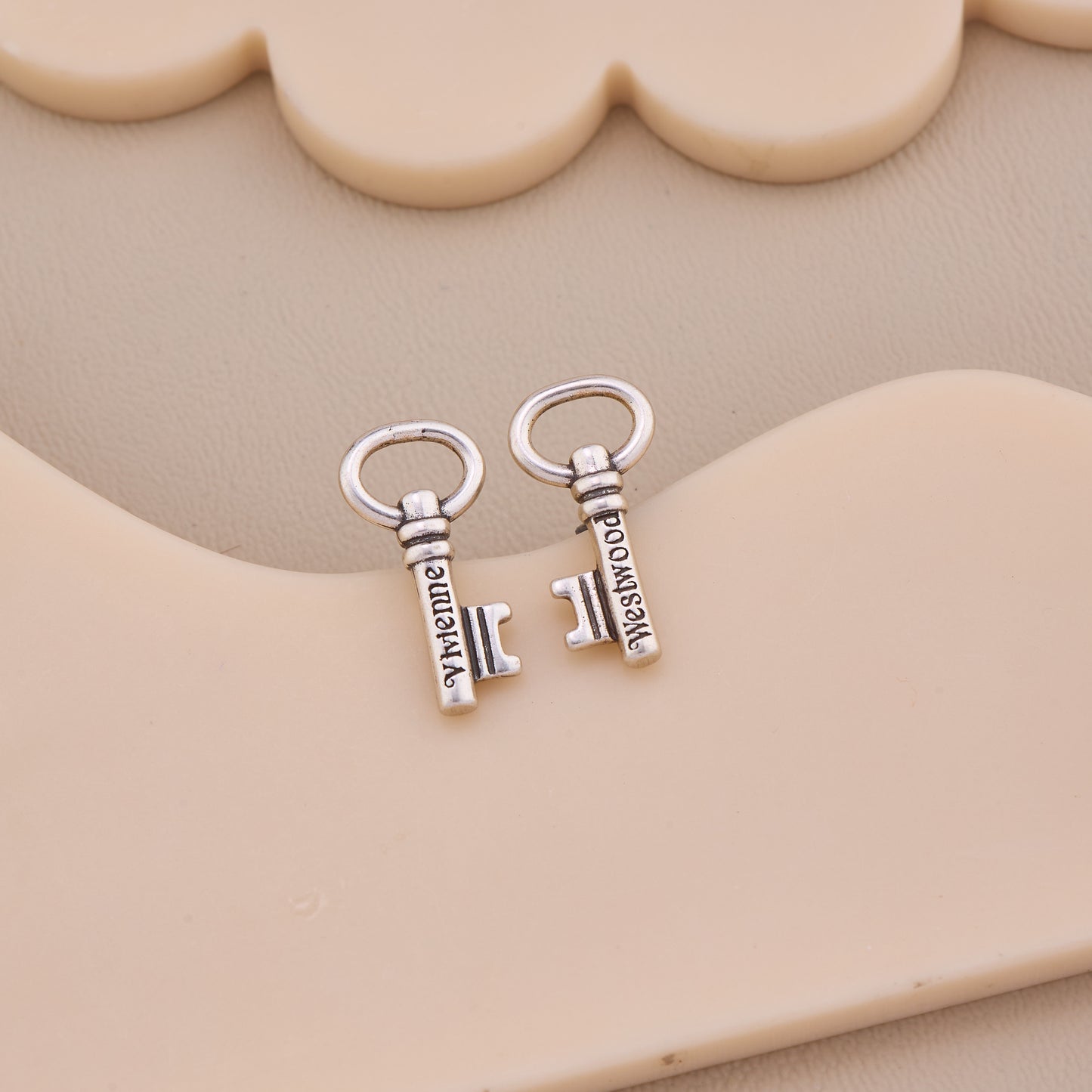 Vintage Silver Key Earrings