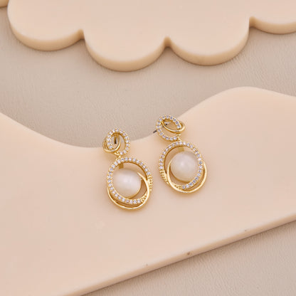 Luxury Infinity Pearl Drop Earrings