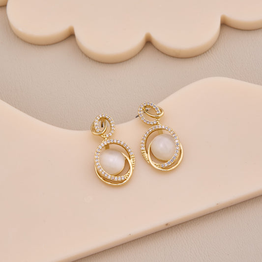 Luxury Infinity Pearl Drop Earrings