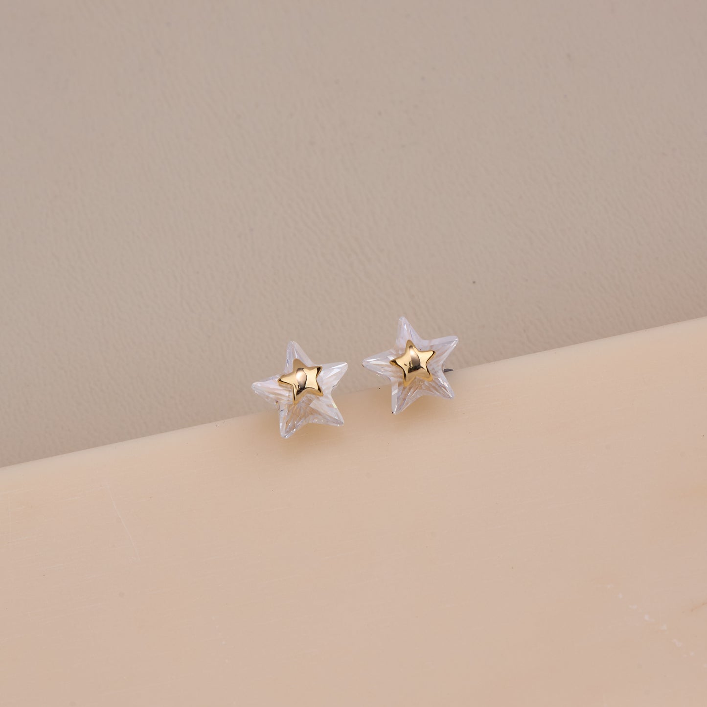 Golden Core Crystal Star Earrings