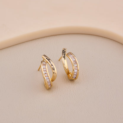 Golden Love Criss-Cross Earrings