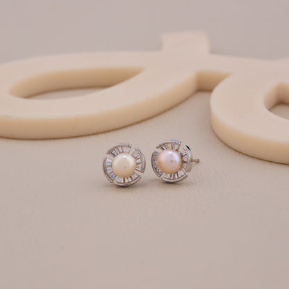Luxe Pearl Halo Studs