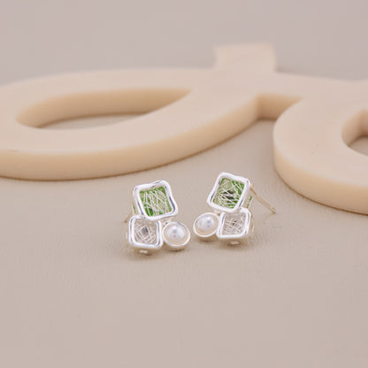 Pearl & Geo Weave Studs