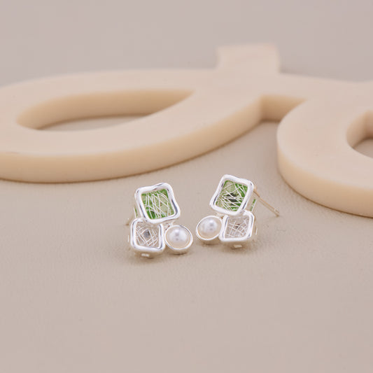 Pearl & Geo Weave Studs