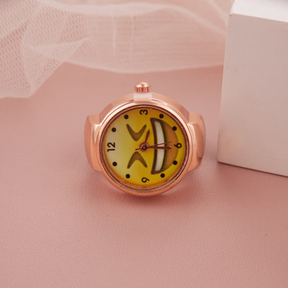Rose Gold Emoji Dial Ring Watch for Girls & Women – GC Premium Jewellery