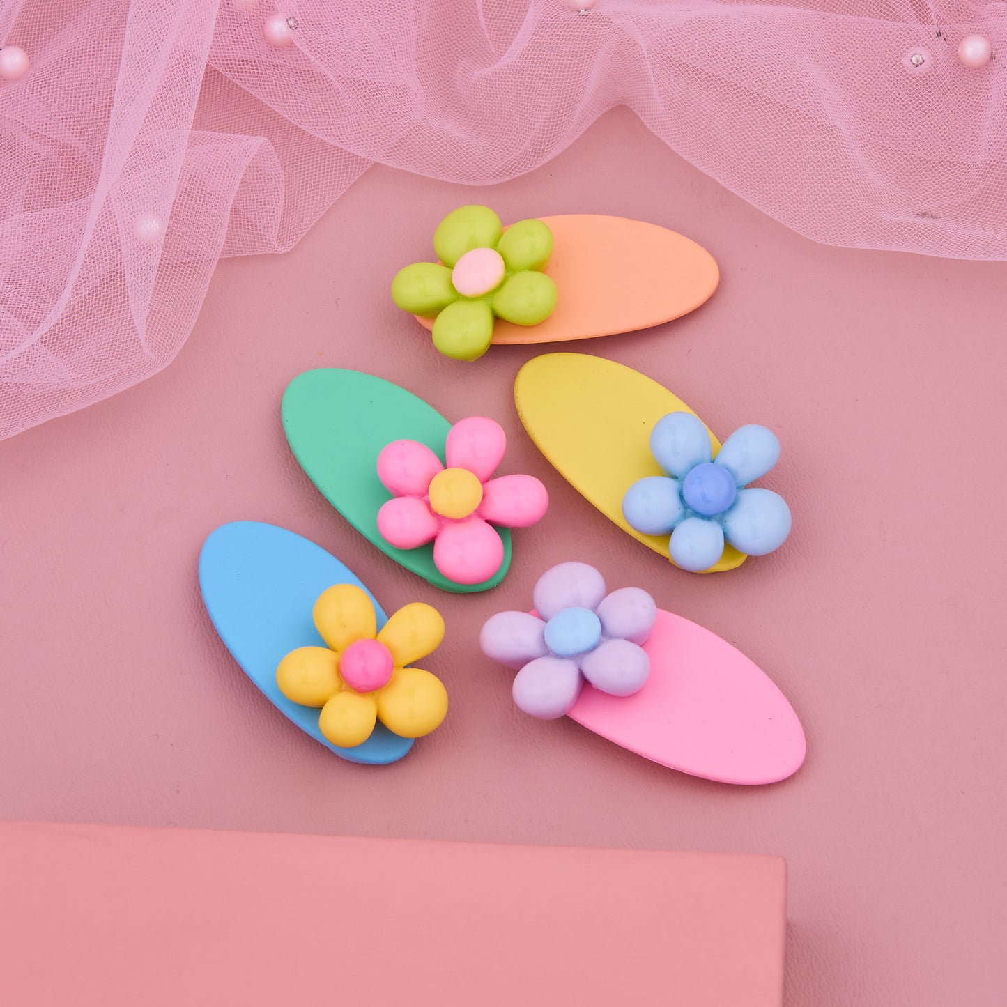 Bubble Flower Hair Clips