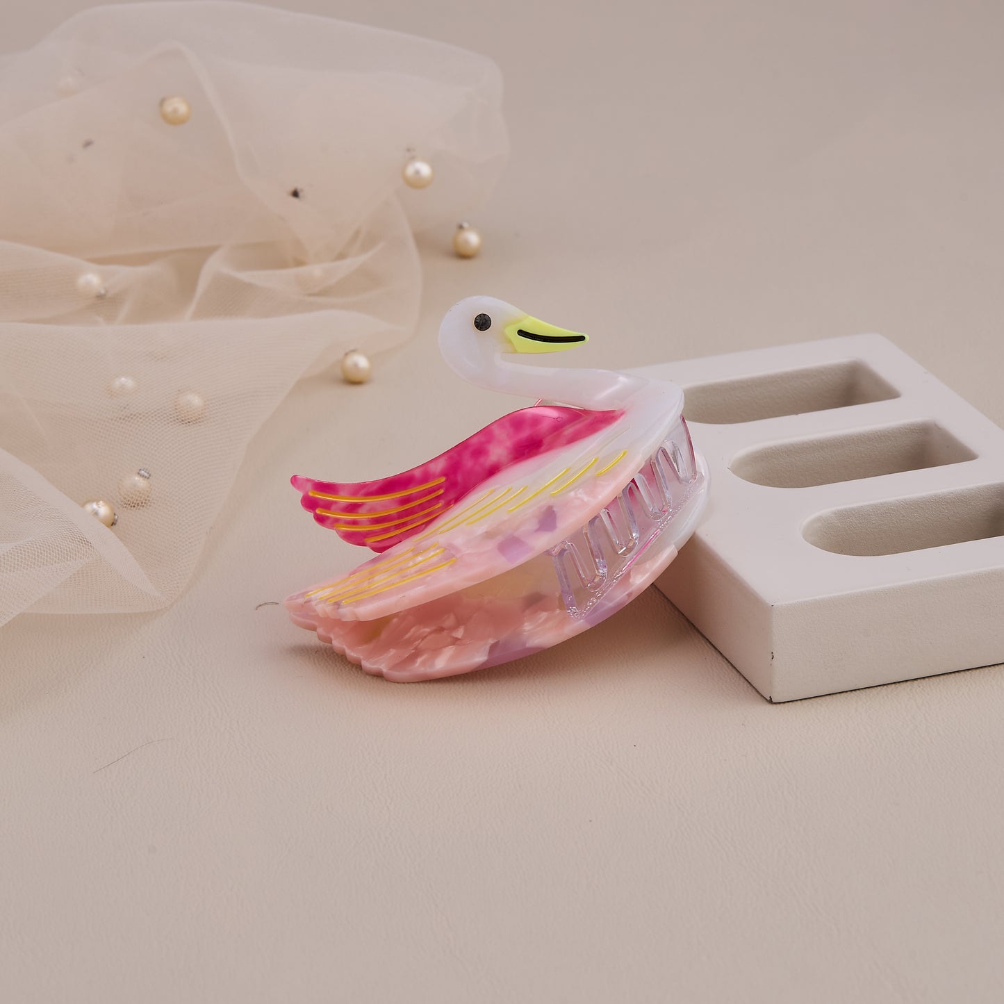 Swan Design Hair Claw Clip