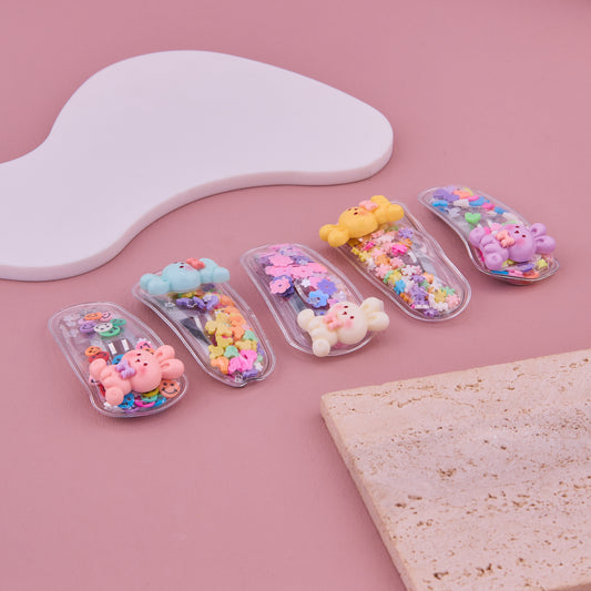 Cute Bear Glitter Clips