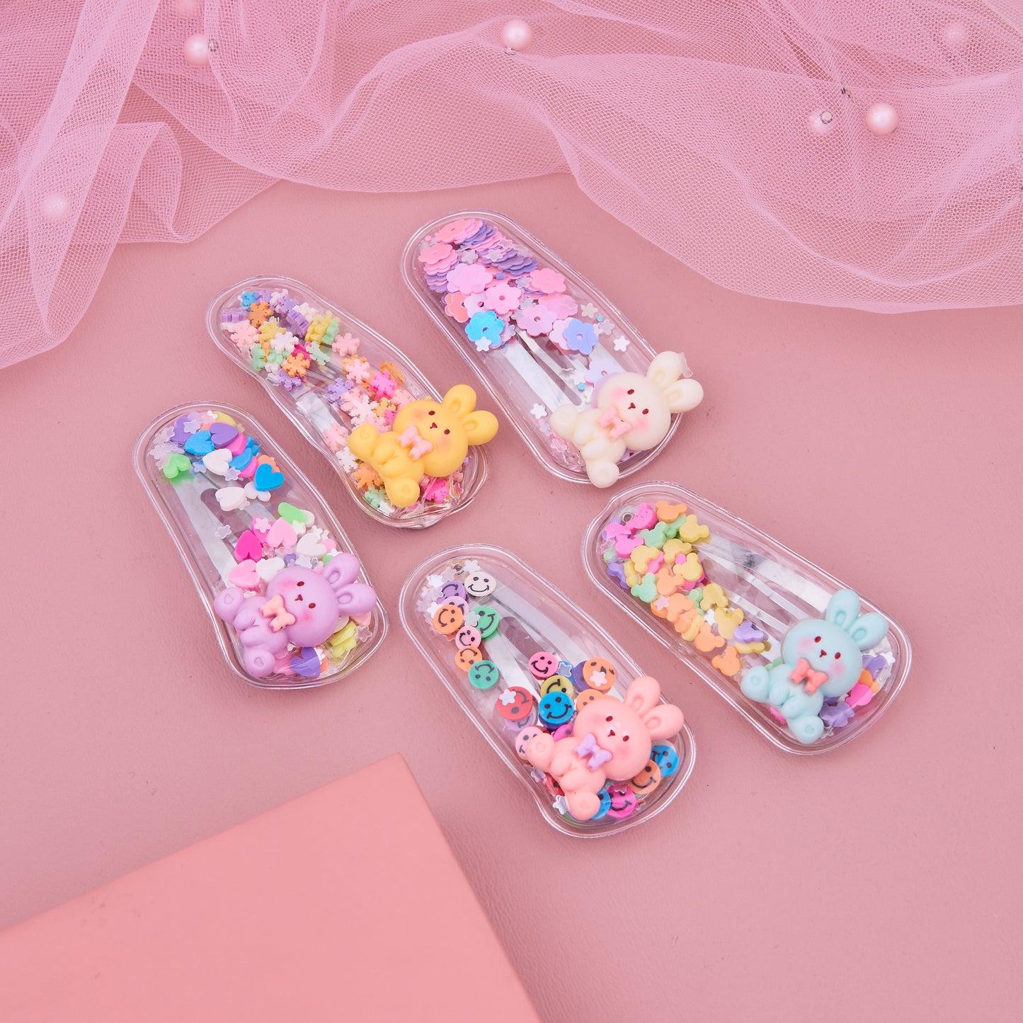 Cute Bear Glitter Clips