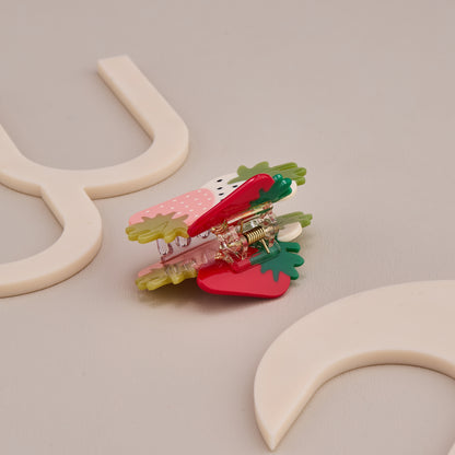 Triple Strawberry Hair Claw Clip
