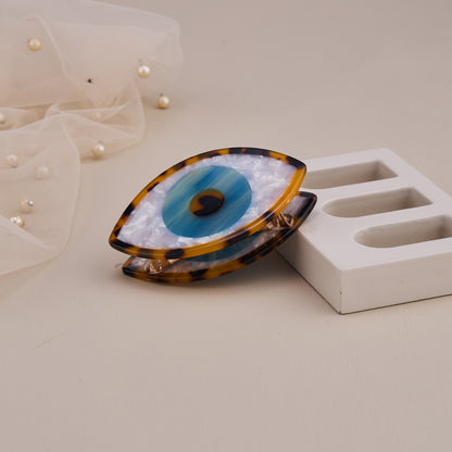 Tortoise Evil Eye Hair Claw Clip