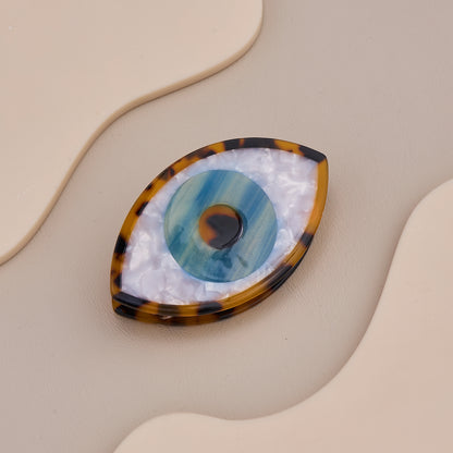 Tortoise Evil Eye Hair Claw Clip