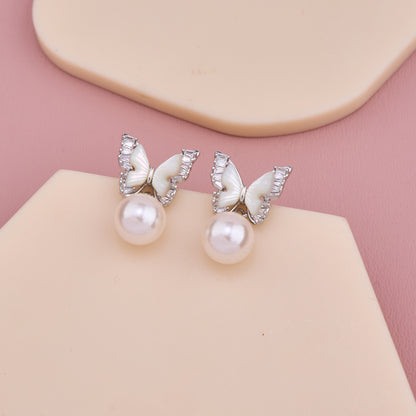 Butterfly Pearl Studs