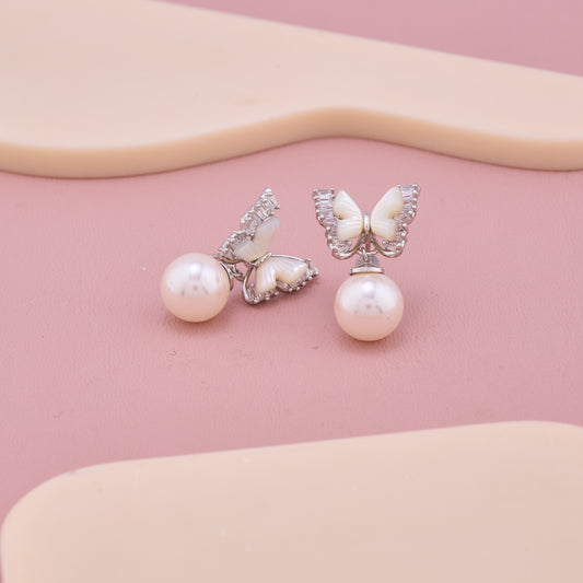 Butterfly Pearl Studs