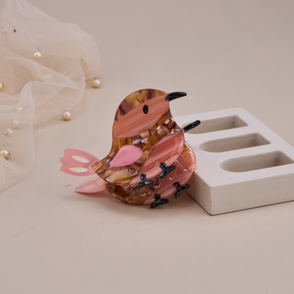 Brown Bird Hair Claw Clip