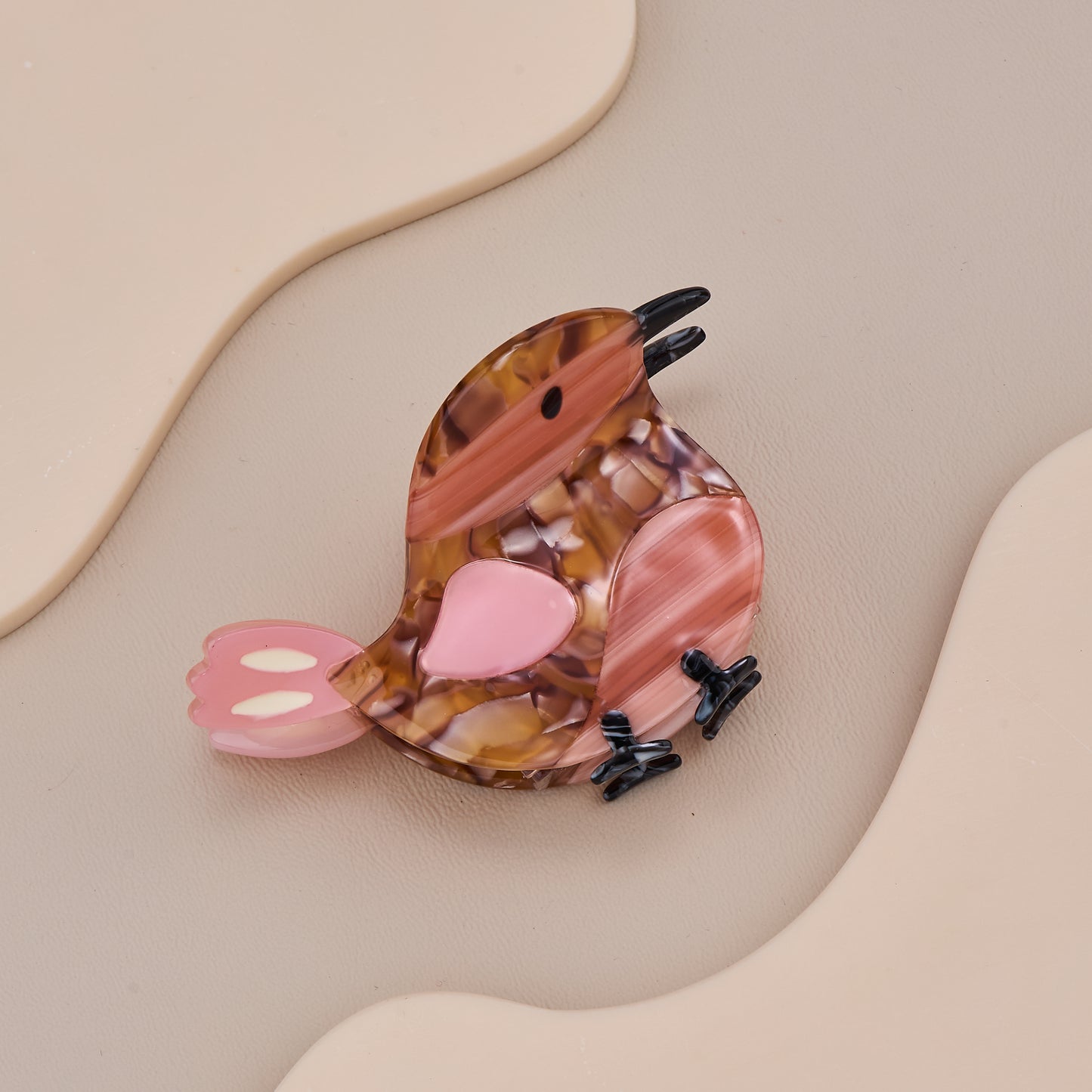 Brown Bird Hair Claw Clip