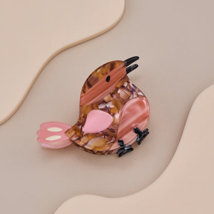 Brown Bird Hair Claw Clip