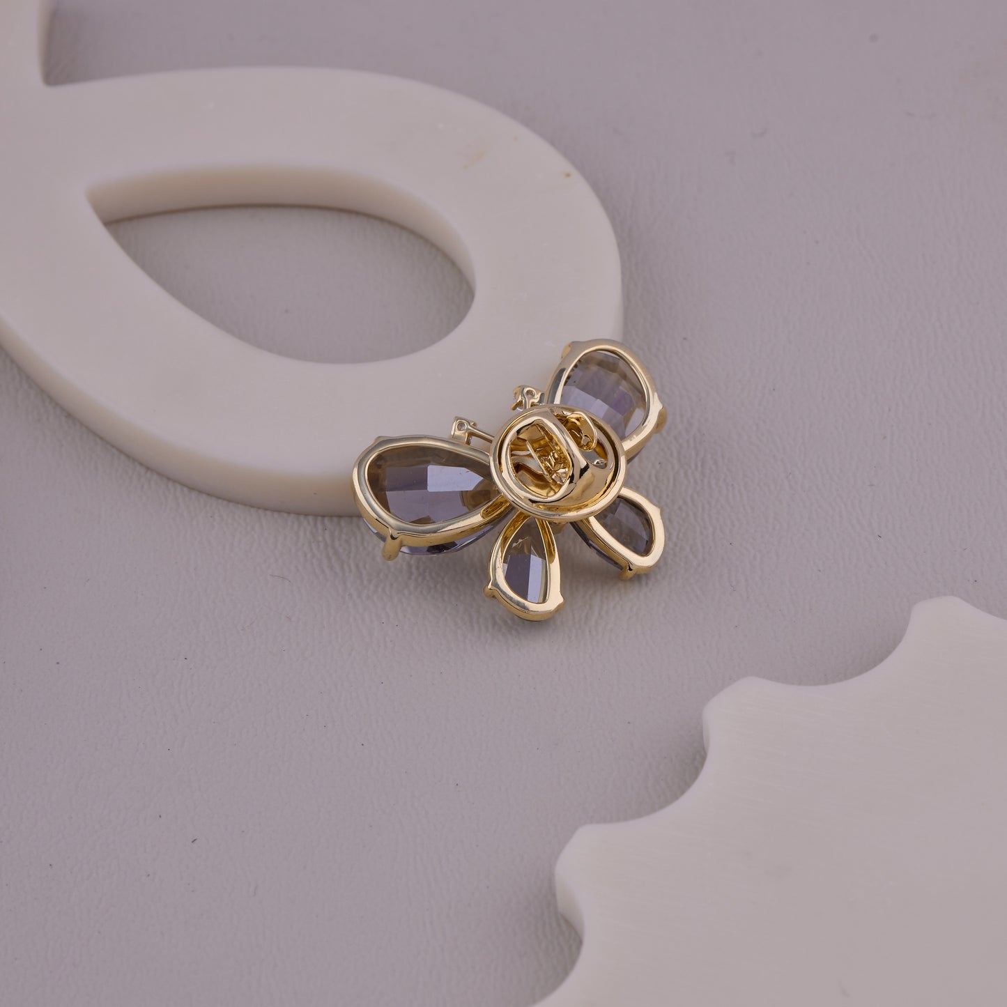 Grey Crystal Butterfly Brooch
