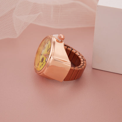 Rose Gold Funky Emoji Ring Watch for Girls & Women