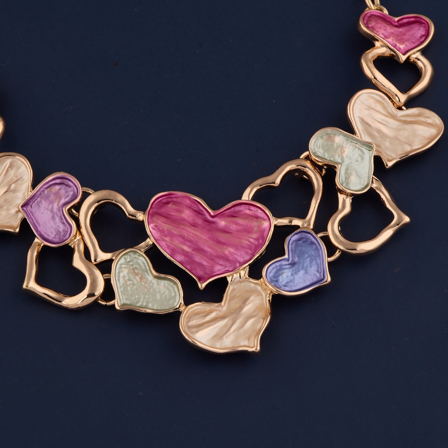 Playful Heart Necklace with Colorful Charms