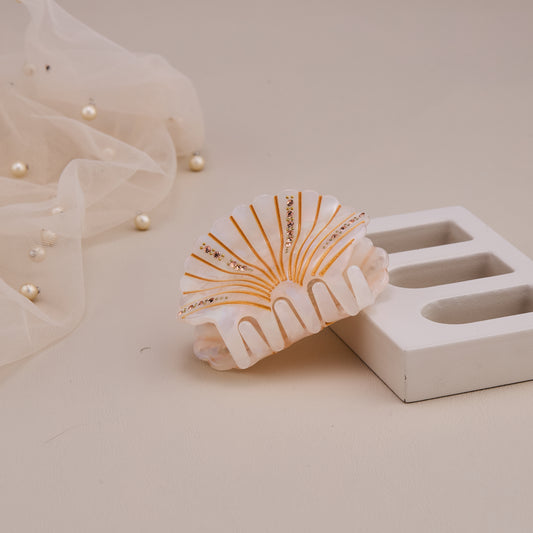 Golden Seashell Hair Claw Clip
