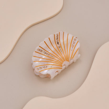 Golden Seashell Hair Claw Clip