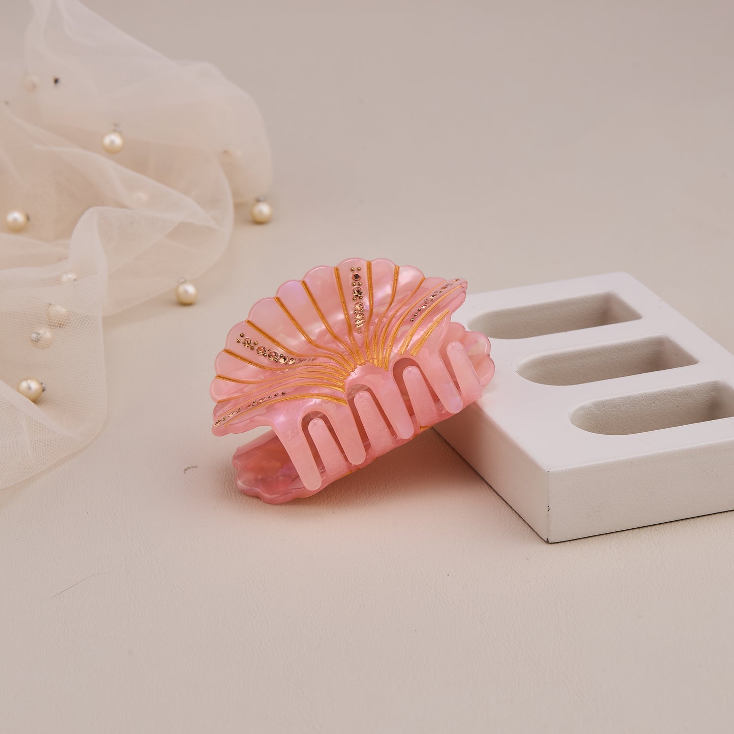Pink Seashell Hair Claw Clip