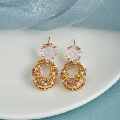 Elegant Bling-Bling Golden Earrings