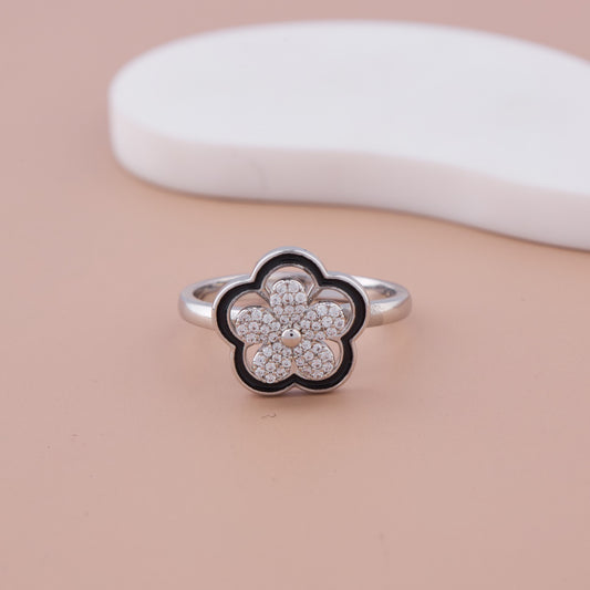 Crystal Flower Statement Ring