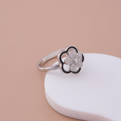 Crystal Flower Statement Ring