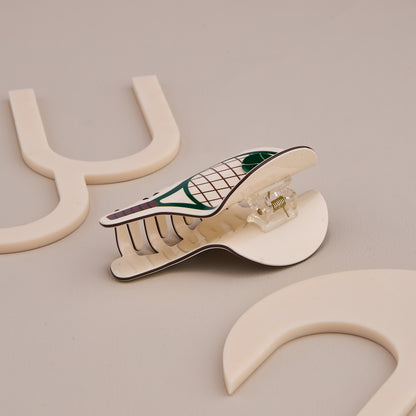 Tennis Racket Designer Hair Claw Clip