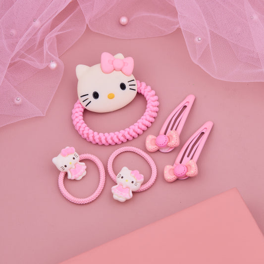 Pink Kitty Hair Set