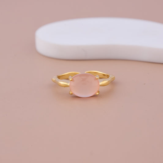 Oval Rose Quartz Style Ring
