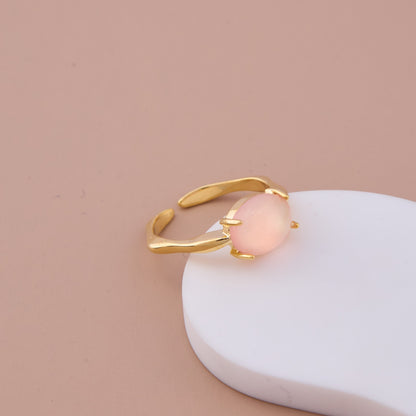 Oval Rose Quartz Style Ring
