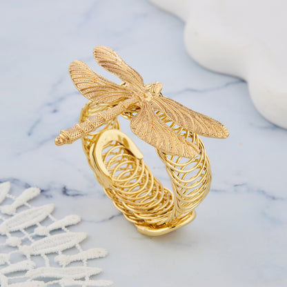 Golden Drift Dragonfly Bracelet