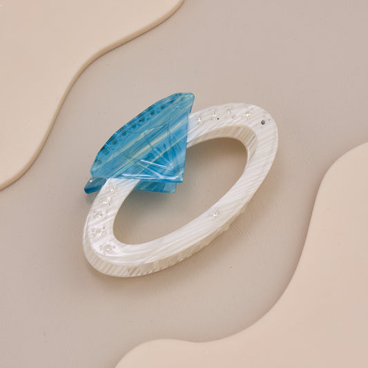 Elegant Blue Diamond-Inspired Hair Claw Clip