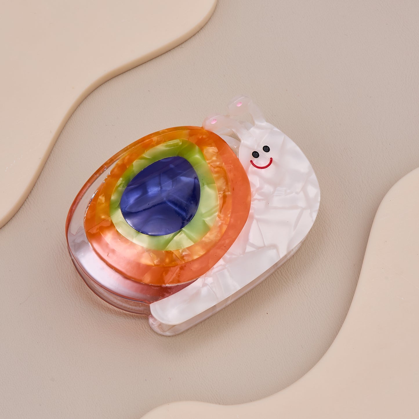 Rainbow Snail Design Hair Claw Clip