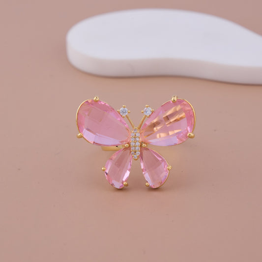 Blush Bloom Diamond Butterfly Ring