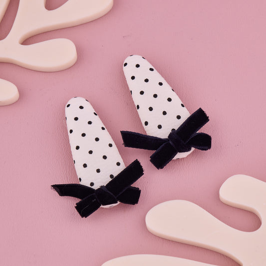 Handmade Polka Dot Hair Pin with Bow