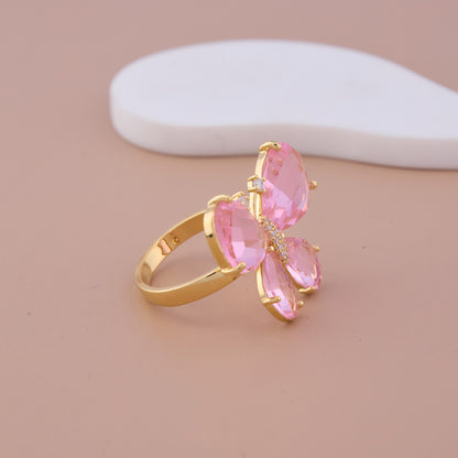 Blush Bloom Diamond Butterfly Ring