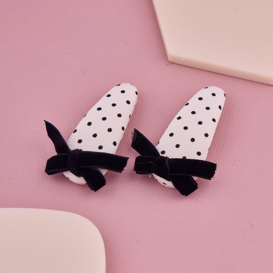 Handmade Polka Dot Hair Pin with Bow